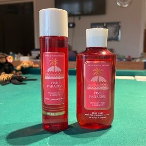 Bath & Body Works Pink Paradise body Wash and Fine Fragrance Mist Set